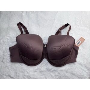 New Third Love 24/7 Lace Detail T-Shirt Bra Smooth Cup‎ Underwire Taupe 48D